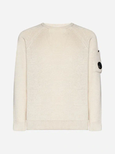 Shop C.p. Company Cotton Sweater In Pistachio Shell