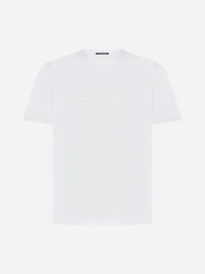 Shop C.p. Company Logo And Pockets Cotton T-shirt In White