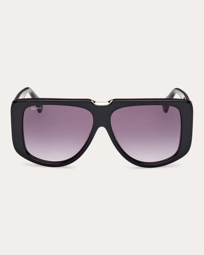 Shop Max Mara Women's Black Spark 1 Shield Sunglasses