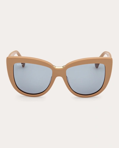 Shop Max Mara Women's Camel Spark 2 Cat-eye Sunglasses In Brown