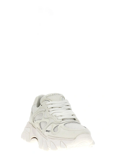 Shop Balmain B-east Sneakers White