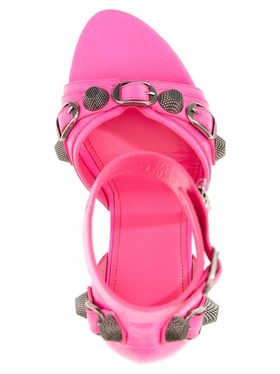 Shop Balenciaga Cagole Sandals Fuchsia