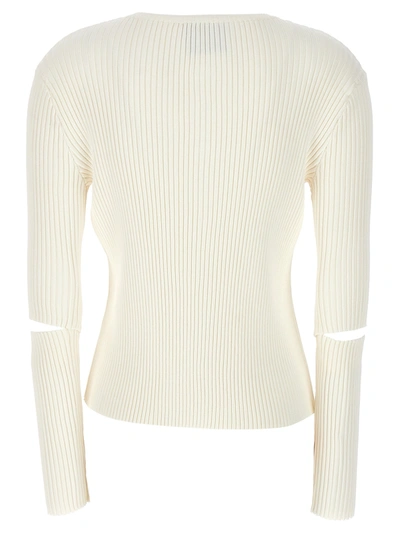 Shop Nude Cutout Detail Ribbed Cardigan Sweater, Cardigans White