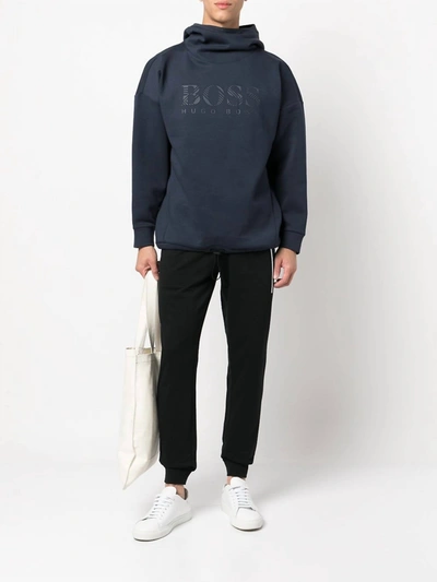Shop Hugo Boss Soody Iconic Hoody Sweatshirt In Dark Blue