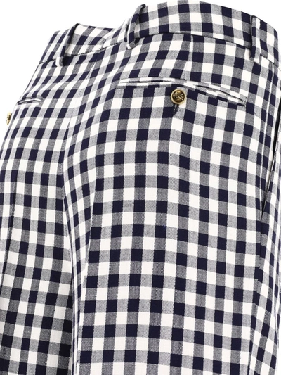 Shop Etro Gingham Trousers In Black