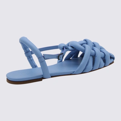 Shop Hereu Blue Leather Cabersa Sandals In Blue Ciel