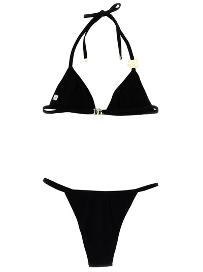 Shop Dolce & Gabbana Logo Bikini Beachwear Black