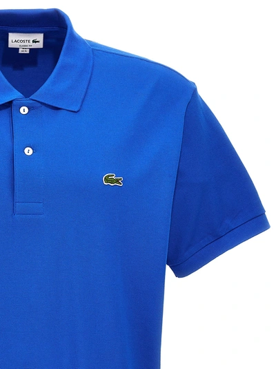 Shop Lacoste Logo Embroidery  Shirt Polo Blue