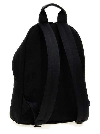 Shop Palm Angels Logo Print Backpack Backpacks White/black