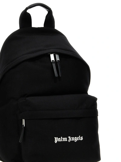 Shop Palm Angels Logo Print Backpack Backpacks White/black