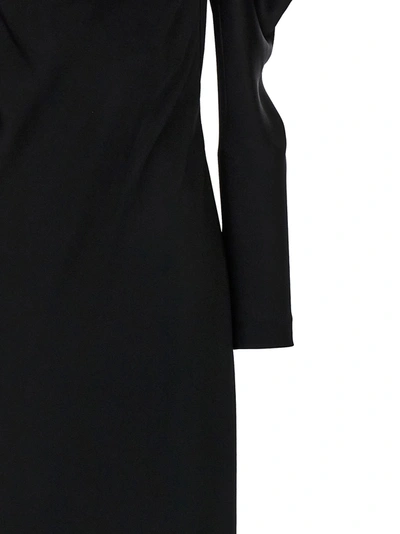 Shop Alberta Ferretti Long Satin Dress Dresses Black