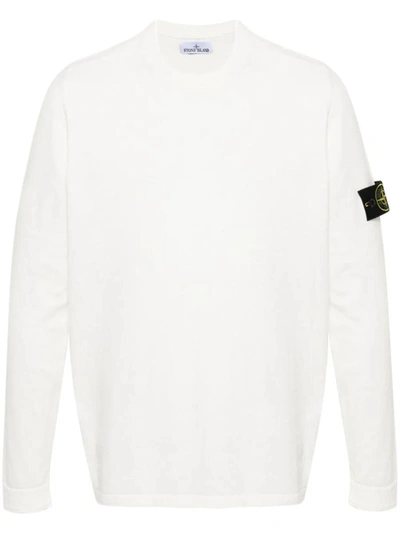 Shop Stone Island Round Neck Sweater Clothing In White