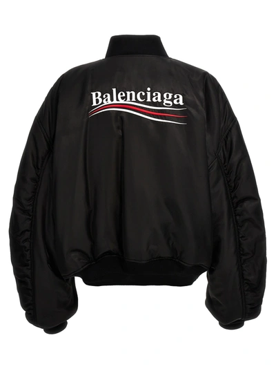 Shop Balenciaga Political Campaign Casual Jackets, Parka Black