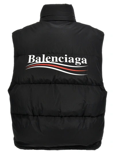 Shop Balenciaga Puffer Cocoon Political Campaign Gilet Black