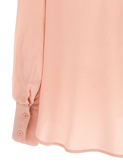 Shop Nude Ruffled Silk Shirt Shirt, Blouse Pink