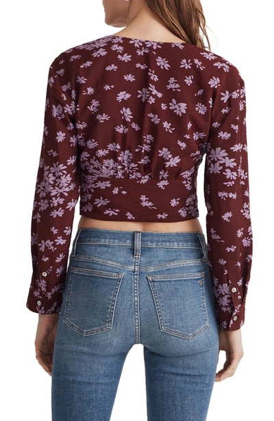 Madewell V-neck Button-front Shirt In Cabernet