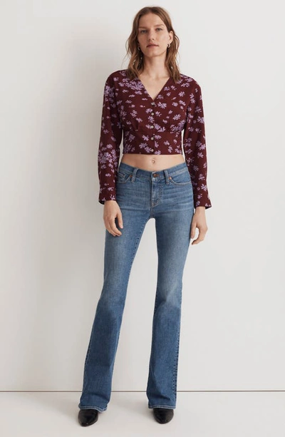 Shop Madewell V-neck Button-front Shirt In Cabernet