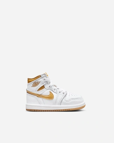 Shop Jordan Brand Jordan 1 Retro High &#39;metallic Gold&#39; (toddler) In White