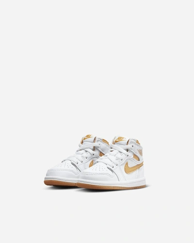 Shop Jordan Brand Jordan 1 Retro High &#39;metallic Gold&#39; (toddler) In White