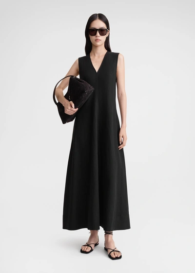 Shop Totême Fluid V-neck Dress Black