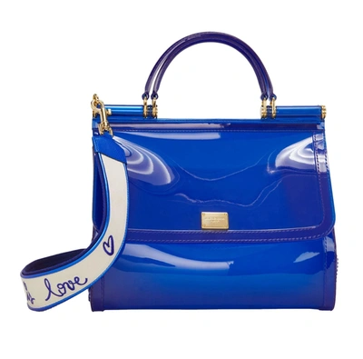 Shop Dolce & Gabbana Blue Pvc Crossbody Bag