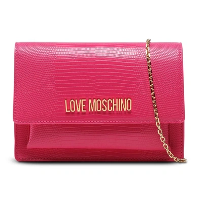 Shop Love Moschino Fuchsia Artificial Leather Crossbody Bag