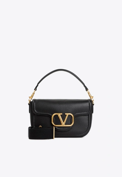 Shop Valentino Alltime Shoulder Bag In Leather In Black