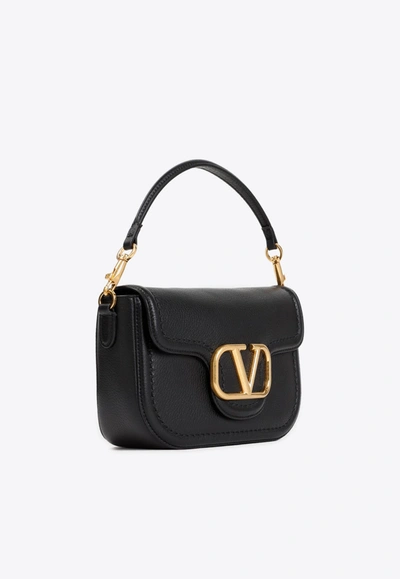 Shop Valentino Alltime Shoulder Bag In Leather In Black