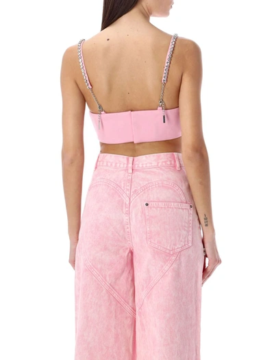 Shop Area Crystal Trim Heart Top In Powder Pink