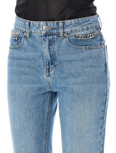 Shop Stella Mccartney Falabella Chain Flared Jeans In Vintage Blue