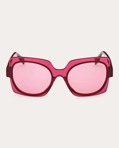 Shop Emilio Pucci Women's Burgundy Ep0199 Bi-layer Sunglasses In Red
