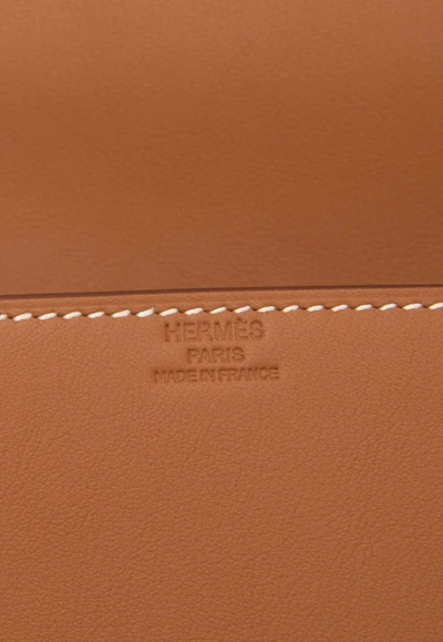 Shop Hermes Birkin Shadow Pochette In Gold Swift Leather