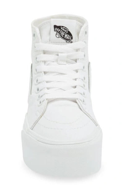 Shop Vans Sk8-hi Tapered Stackform Platform Sneaker In Canvas True White