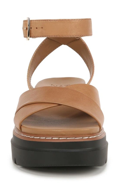 Shop Naturalizer Darry Platform Sandal In Toffee Brown Leather