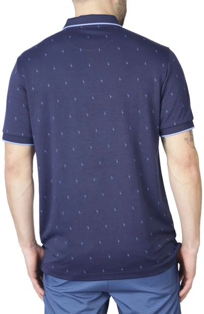 Tailorbyrd Byrd Print Modal Polo In Navy