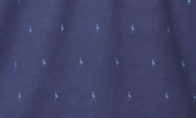 Tailorbyrd Byrd Print Modal Polo In Navy