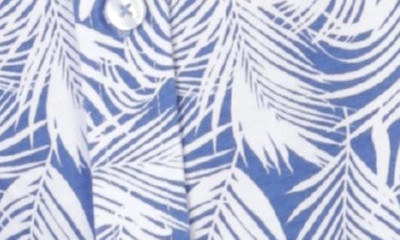 Tailorbyrd Leaves Knit Short Sleeve Shirt In Admiral Blue