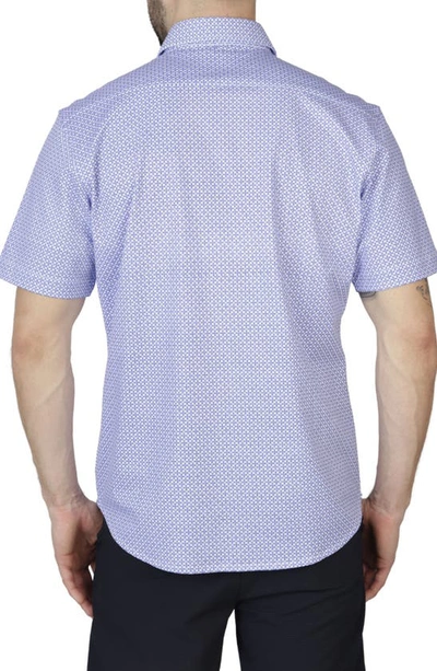Tailorbyrd Mini Geo Knit Short Sleeve Shirt In Cloudberry