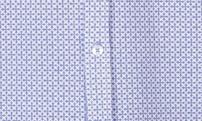 Tailorbyrd Mini Geo Knit Short Sleeve Shirt In Cloudberry