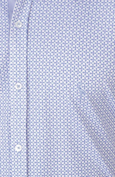 Tailorbyrd Mini Geo Knit Short Sleeve Shirt In Cloudberry