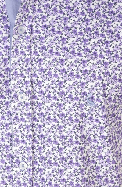 Tailorbyrd Retro Floral Knit Short Sleeve Shirt In Cloudberry