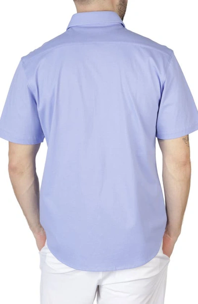 Shop Tailorbyrd Getaway Solid Knit Short Sleeve Shirt In Cloudberry