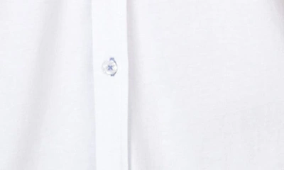 Tailorbyrd Solid Knit Short Sleeve Shirt In White Dove