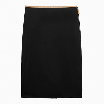Shop Prada Black Re-nylon Pencil Skirt