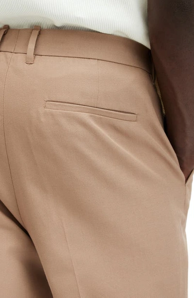 Shop Allsaints Tallis Pleated Cotton & Wool Trousers In Toffee Taupe