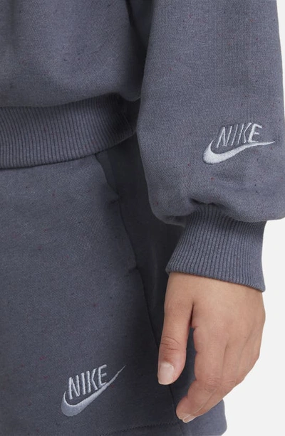 Shop Nike Kids' Icon Oversize Fleece Sweatshirt In Light Carbon/ Ashen Slate
