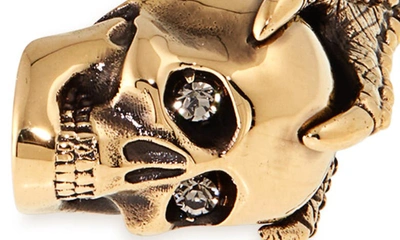 Shop Alexander Mcqueen Victorian Skull Cuff Bracelet In Gold