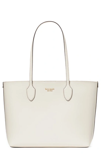 Shop Kate Spade Large Bleecker Leather Tote In Parchment.