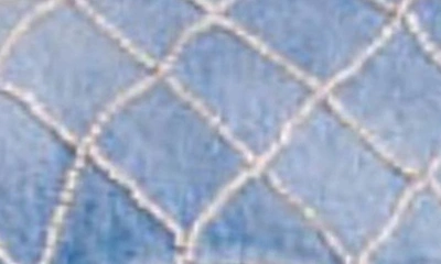 Shop Maje Belmas Rhinestone Detail Denim Trucker Jacket In Blue
