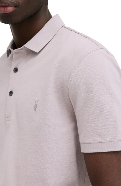 Shop Allsaints Reform Slim Fit Cotton Polo In Smokey Lilac